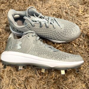 Under Armour Grey Womens Glyde 2 Softball MT Microtips Metal Cleats Size 7